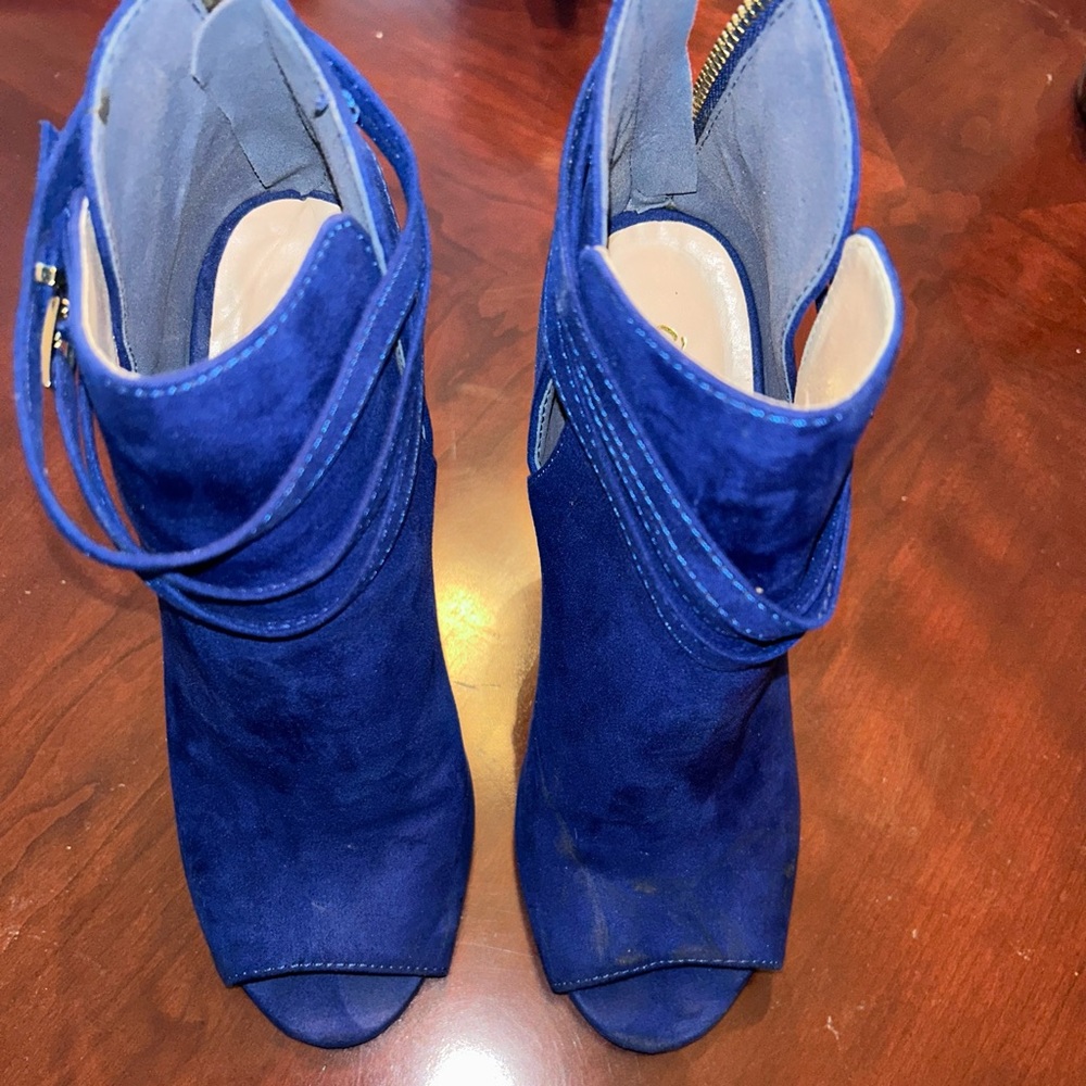 Qupid Open Peep Toe Booties - Picture 2 of 3